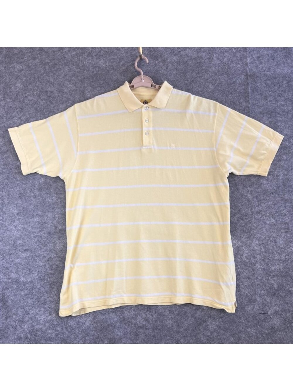 Duck Head Polo Shirt Mens XL Yellow Striped Cotton Short Sleeve Golf Casual